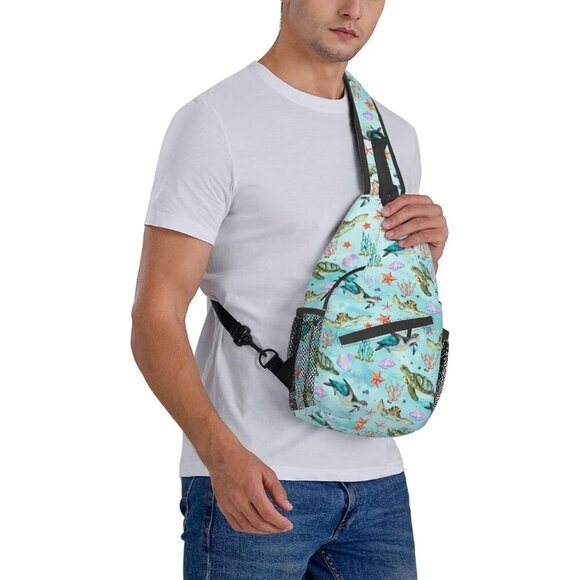 Women\'s Goth Sling Backpack Crossbody Shoulder Bag Travel Hiking Daypack Turtle main image 4